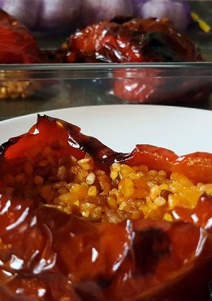 A picture of Stuffed Peppers with Rice.