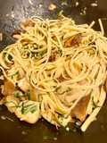 Linguines, cèpes et Mozza