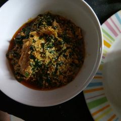 A picture of Chicken Egusi Soup.