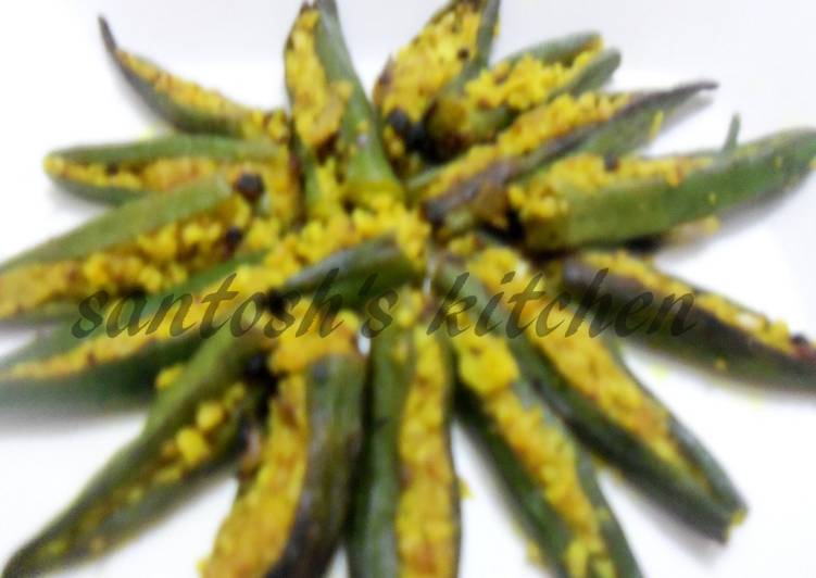 Stuffed Bhindi with fresh coconut.