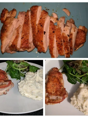 Easy Steps to Prepare Crispy Skin Chicken W/ Sour Cream and Chives Mashed Potatoes the  Makes Drooling Appealing