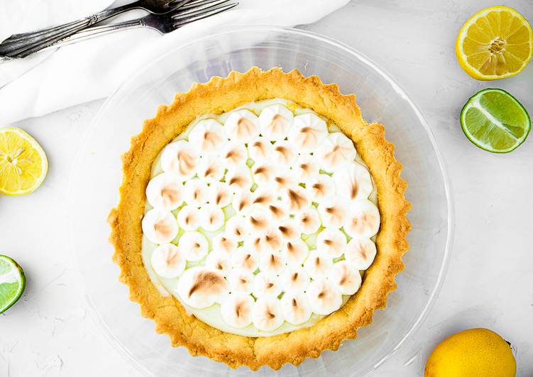 Lime and lemon tart