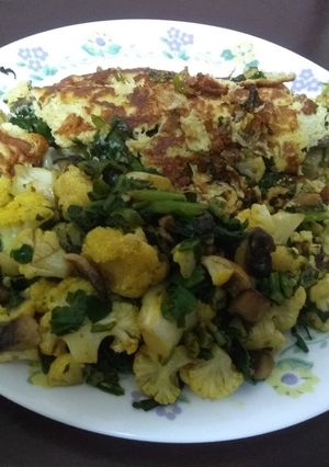 A picture of Keto omelette veggies.