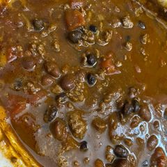 A picture of Slow cooker pumpkin chili.