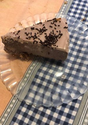 Una foto de Tarta de natillas de chocolate