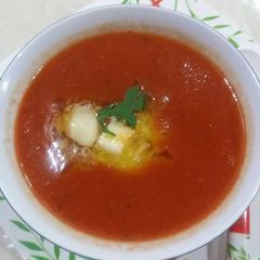 A picture of Tomato carrot soup.