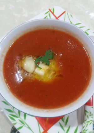 A picture of Tomato carrot soup.