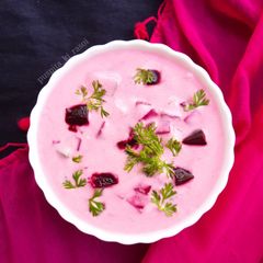 A picture of Beetroot Cucumber Raita.