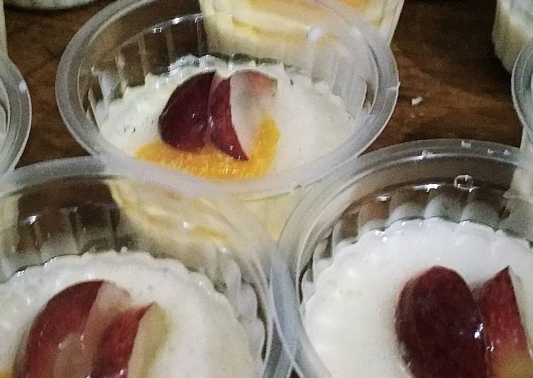 Resep Puding susu buah yang Menggugah Selera