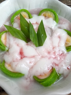 Foto resep Es pisang ijo versi kulit dadar