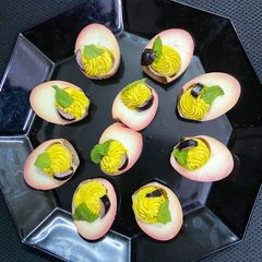 A picture of Devilled eggs.