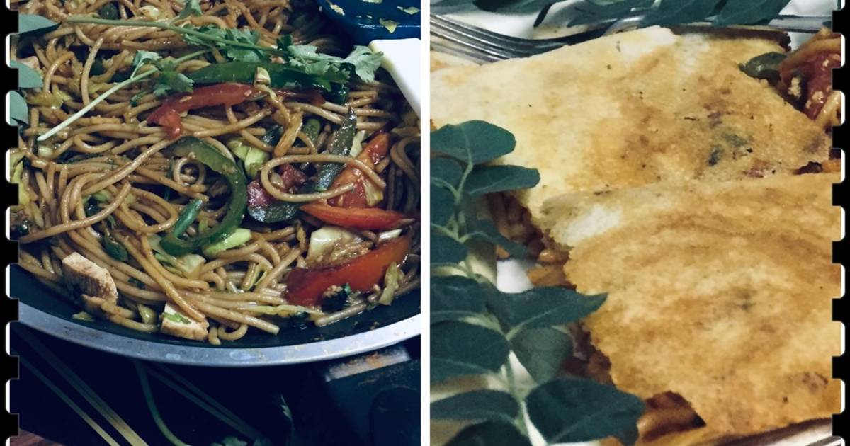 Apeksha Shah(Jain Recipes) દ્વારા રેસીપી જૈન વેજ નુડલસ ઢોંસા (ટોફૂ અને