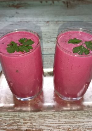 A picture of Beetroot Buttermilk With Tempering.