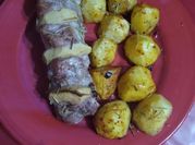 Una foto de solomillo de cerdo al horno