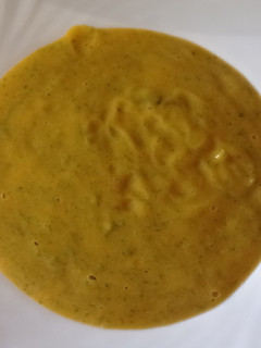 Una foto de Crema de calabaza con collejas y jengibre