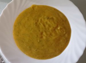 Una foto de Crema de calabaza con collejas y jengibre