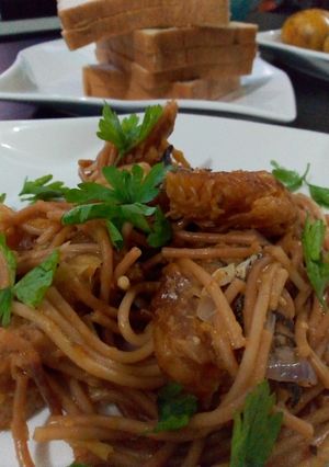 A picture of Brown pasta.