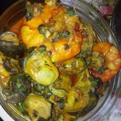 A picture of Beau's Fisherman soup.