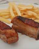 Costillas con miel y barbacoa