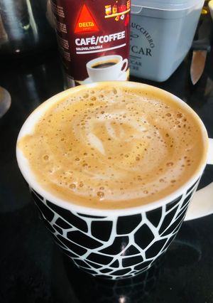A picture of Hot creamy coffee ☕.