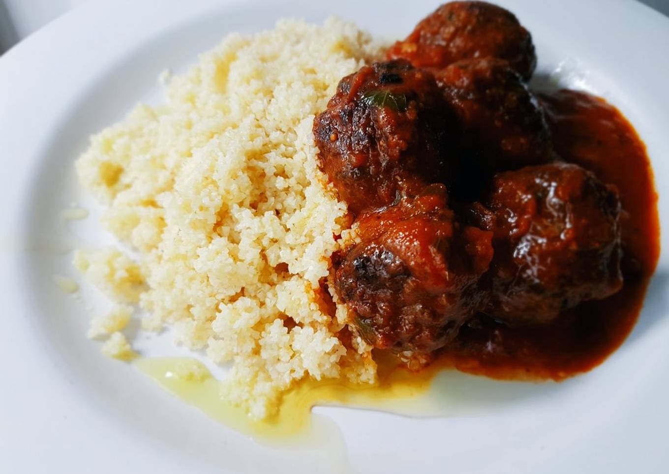 Cous cous con albóndigas estilo Marroquí