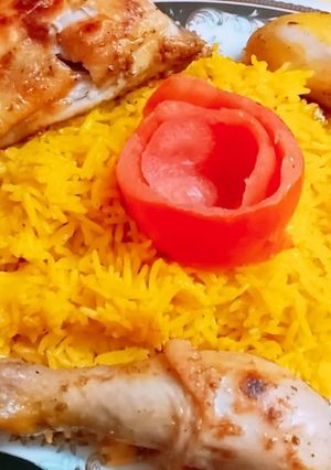 صورة لوصفة أرز مندي بالدجاج 🍘🍗💛
