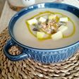 Crema fría de coliflor y manzana