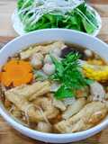 Simple Vegetarian Hu Tieu Noodle Soup