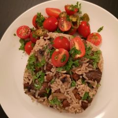 A picture of Mushroom, Chickpeas Pilaf.