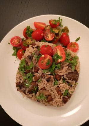 A picture of Mushroom, Chickpeas Pilaf.