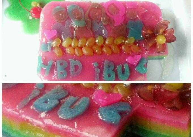 Puding Rainbow Ulang Tahun