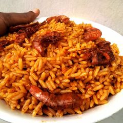 A picture of Sea Food Jollof Rice.