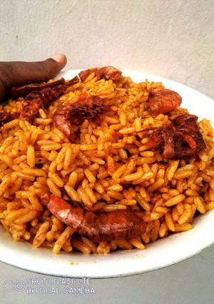 A picture of Sea Food Jollof Rice.