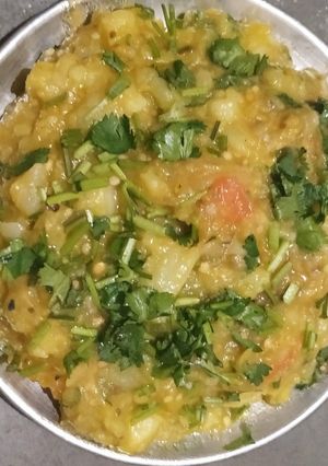 A picture of Baingan bharta.