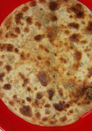 A picture of Moong dalparatha.