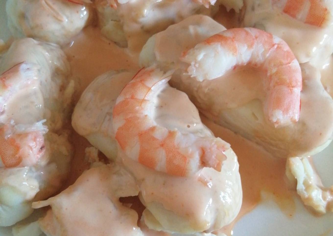 Corazones de merluza con salsa rosa
