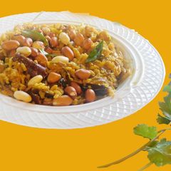 A picture of Brinjal masala biryani (vangi Bath in kannada).