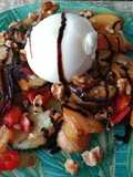 Parrillada de verduras con burrata y nueces