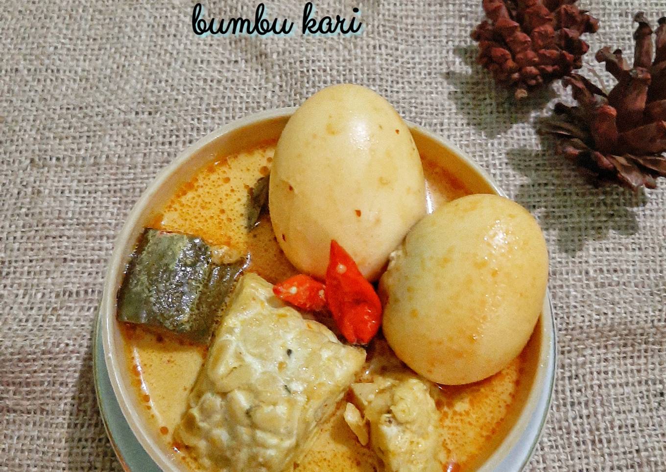 Telur tempe bumbu kari