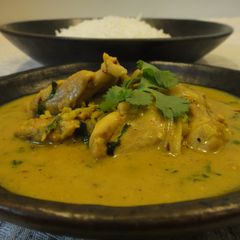 Chicken in coconut gravy A picture of Chicken in coconut gravy.