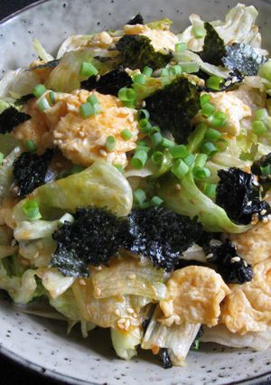 A picture of Iceberg Lettuce & Egg Salad with Gochujang Sesame Dressing.