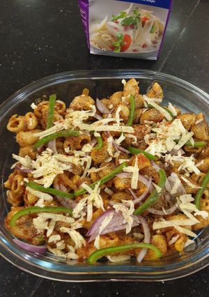 A picture of Orange pasta#4 week challenge#charity challenge.