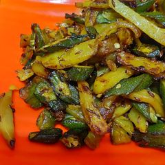 A picture of Bhindi Alu Fry.