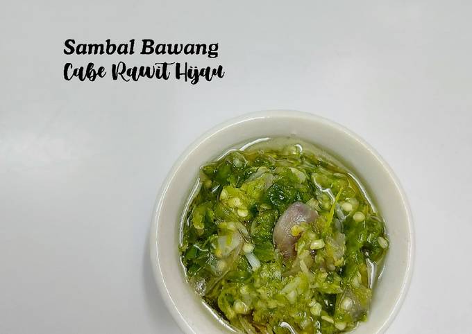 Cara gampang memasak Sambal Bawang Cabe Rawit Hijau sajian Lebaran  gurih