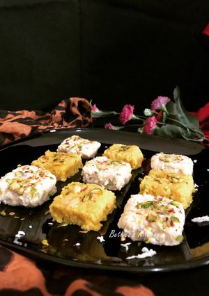 A picture of Coconut Burfi.