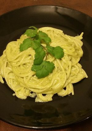 Una foto de Spaghetti verde picosito