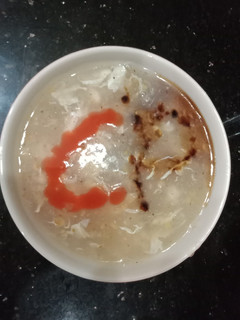 A picture of Chicken corn soup.