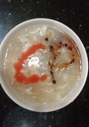 A picture of Chicken corn soup.
