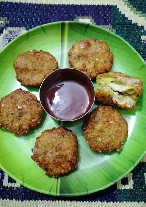 कॉर्न पोटैटो चीज़ टिक्की(corn potato cheese tikki recipe in hindi रेसिपी मुख्य फोटो