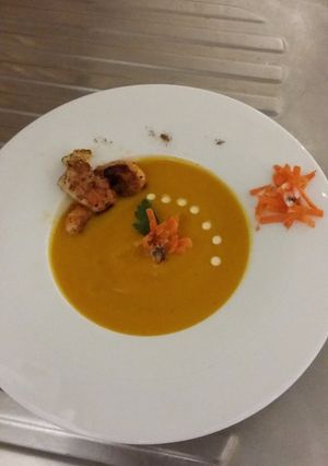 Une photo de Velouté de Courge aux Crevettes